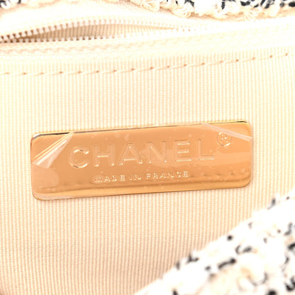 Chanel Tweed Quilted Medium Chanel 19 Flap Ecru Black 6 of 9