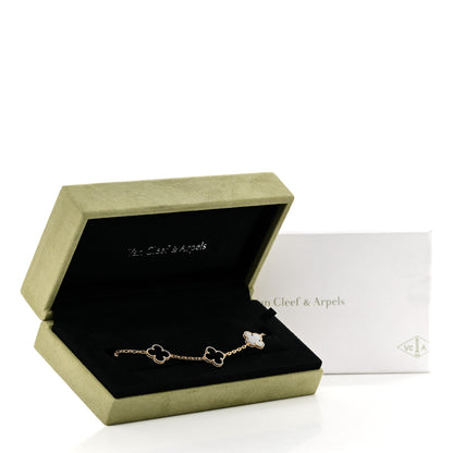Van Cleef & Arpels 18K Yellow Gold Black Onyx 5 Motifs Vintage Alhambra Bracelet 6 of 6