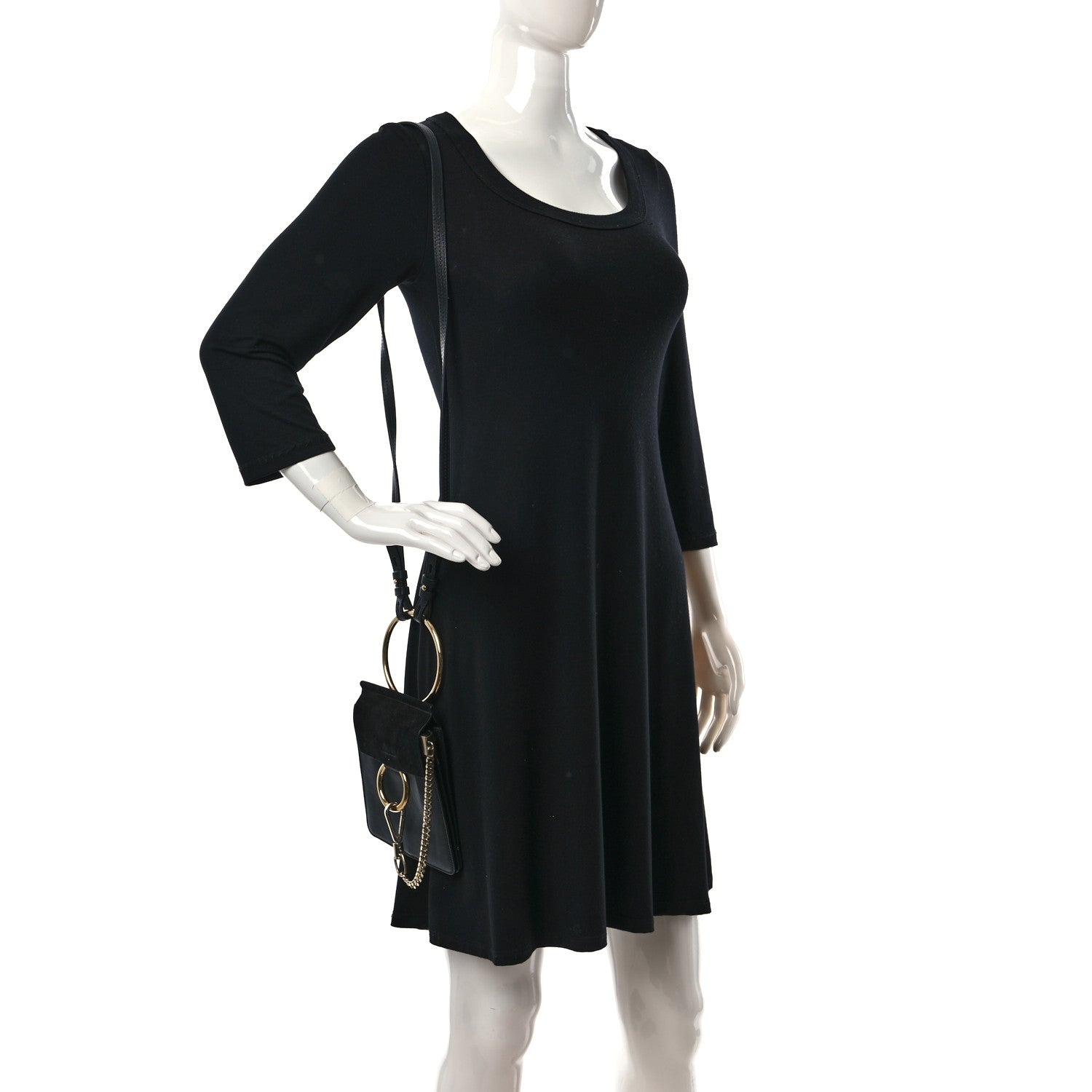 Chloe Suede Calfskin Mini Faye Bracelet Bag Black 2 of 9