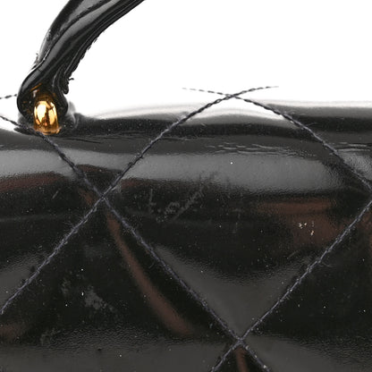 Chanel Patent Quilted Briefcase Laptop Bag Black 12 of 16