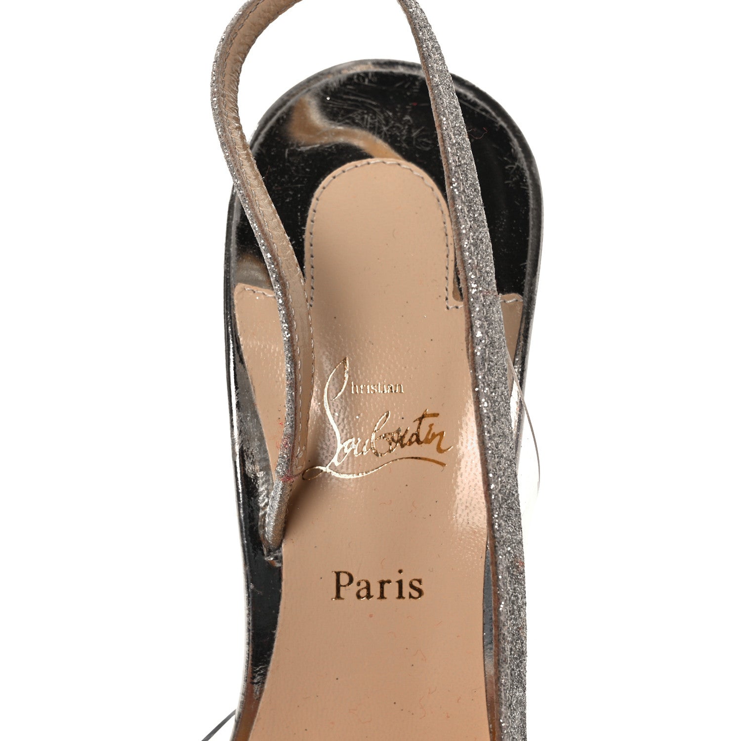 Christian Louboutin Mini Glitter PVC Specchio Optisexy 100 Pumps 38 Ivory Light Gold 14 of 20