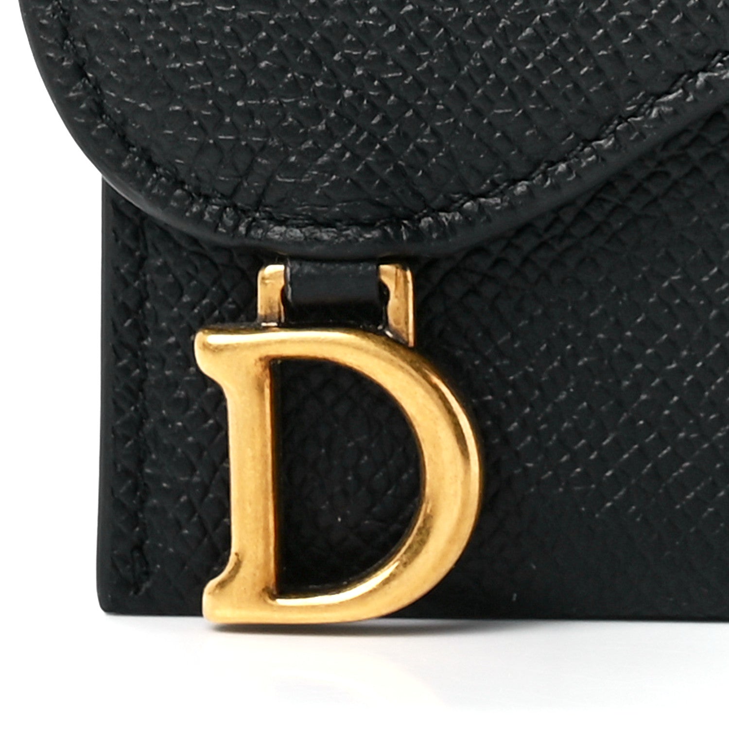 Christian Dior Grained Calfskin Saddle 5-Gusset Card Holder Black 8 of 11