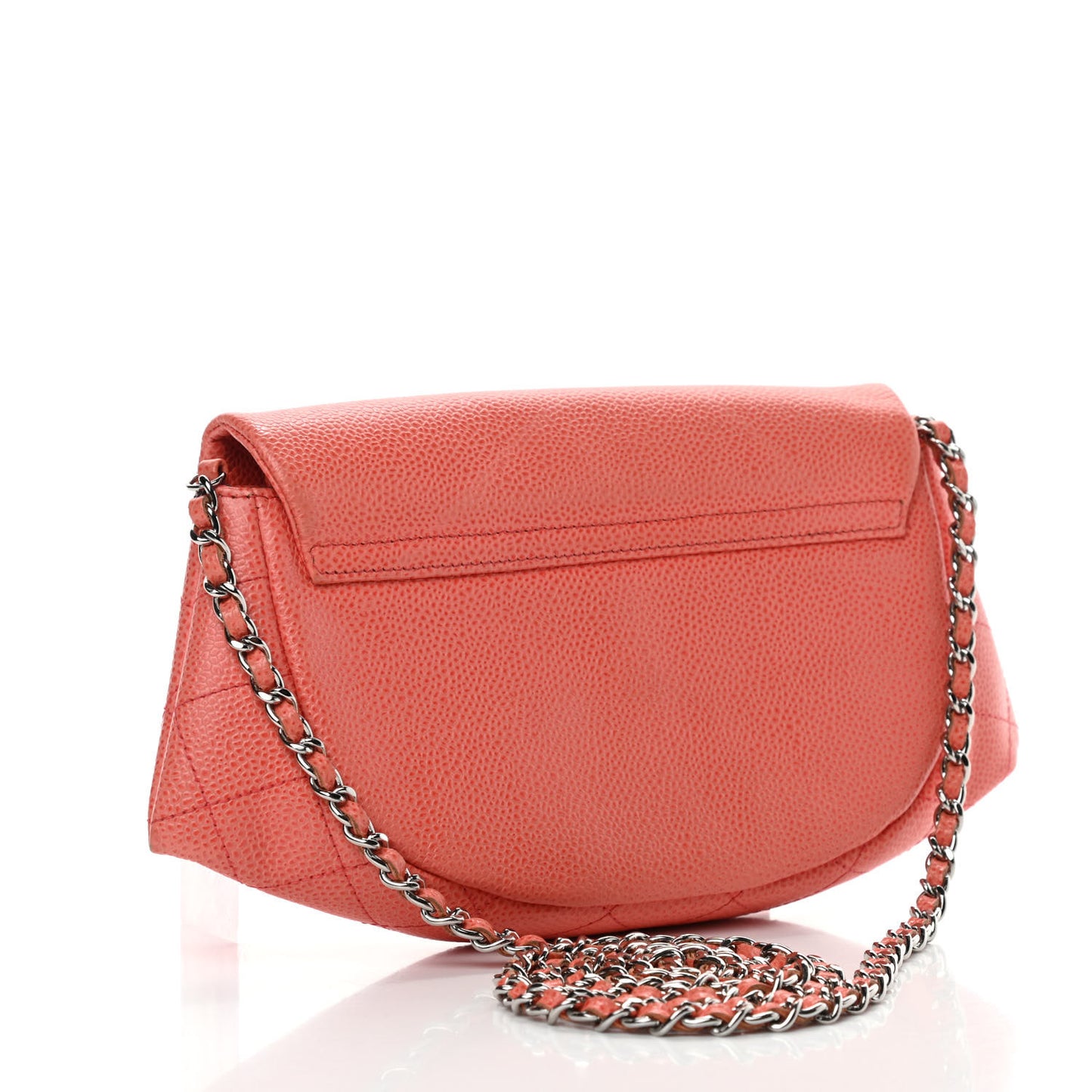 Caviar Half Moon Wallet On Chain WOC Coral