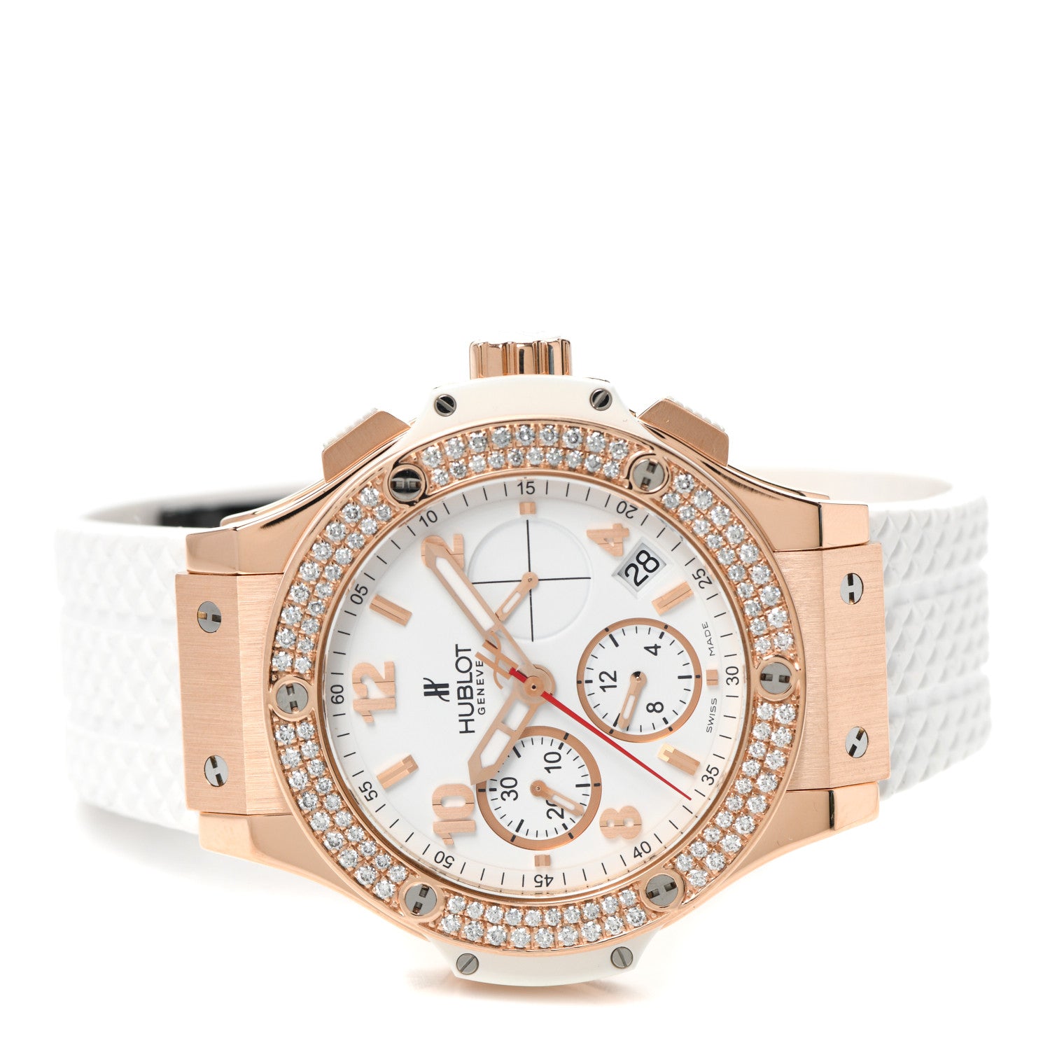 Hublot 18K Rose Gold Rubber Diamond Pave Bezel 41mm Big Bang Automatic Watch 341.PE.230.RW.114 2 of 5