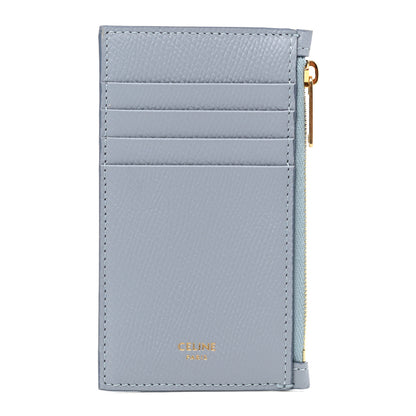 Celine Grained Calfskin Zipped Card Holder Artic Blue 1 of 7