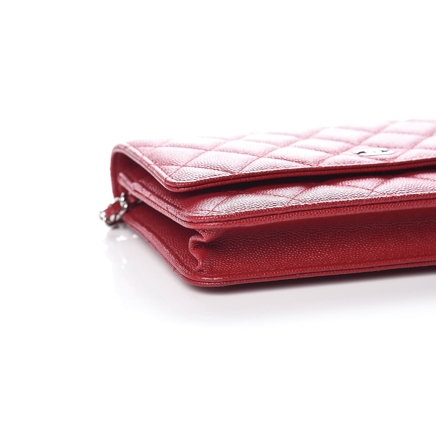 Chanel Caviar Quilted Wallet on Chain WOC Red 5 of 11