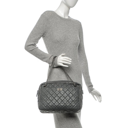 Chanel Aged Calfskin Quilted Large Reissue Camera Case Grey 2 of 7