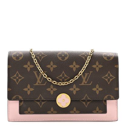 Louis Vuitton Monogram Flore Chain Wallet Rose Ballerine 1 of 17