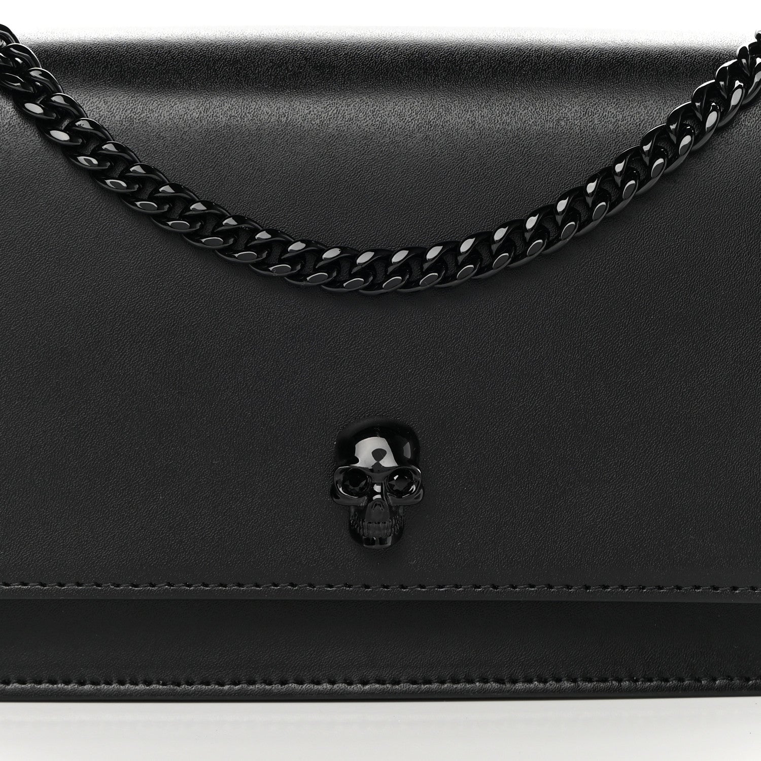 Alexander McQueen Calfskin Mini Skull Chain Crossbody Bag Black 7 of 10