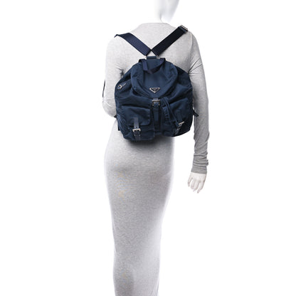 Prada Nylon Vela Saffiano Medium Backpack Bleu 2 of 9