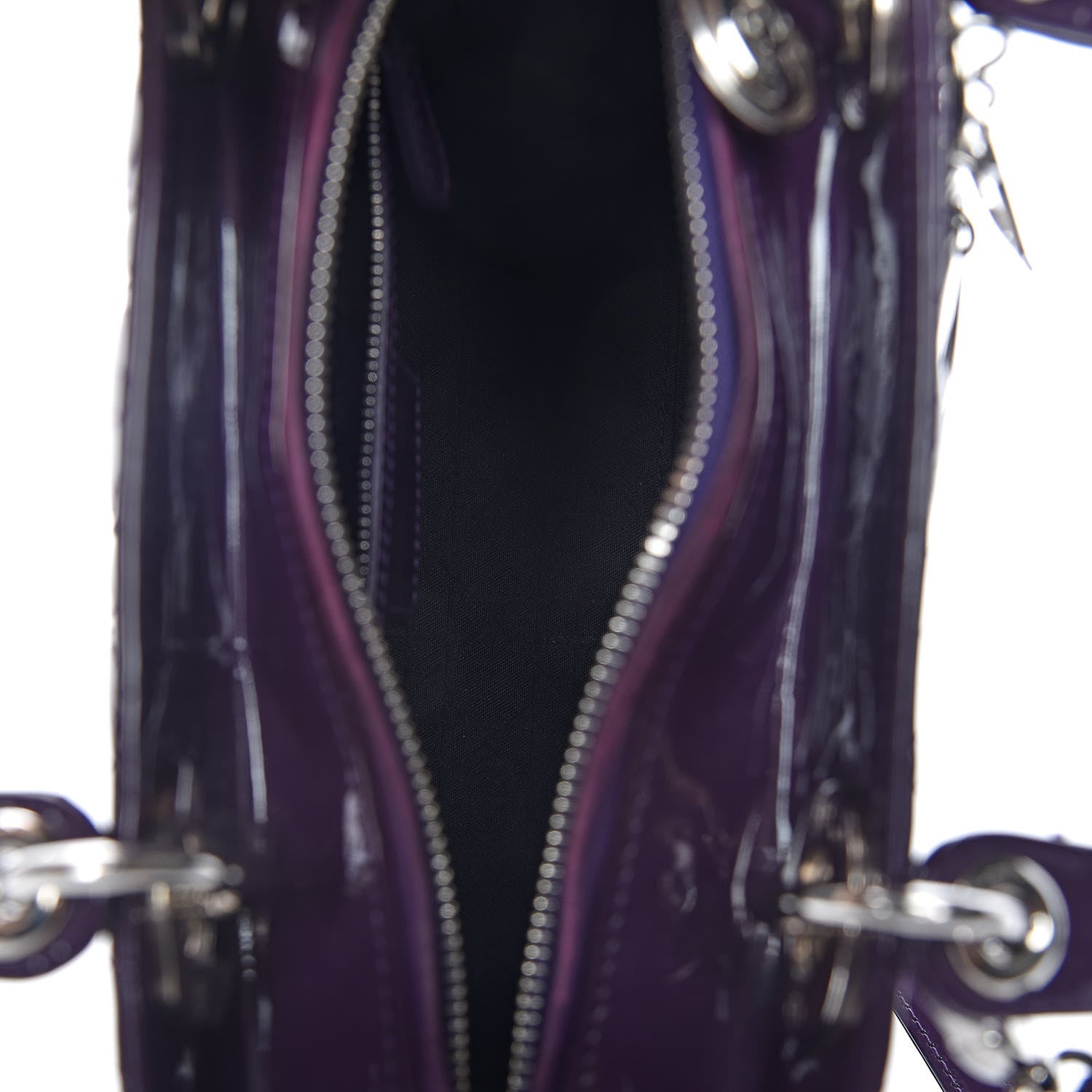 Christian Dior Patent Cannage Medium Lady Dior Purple 5 of 17