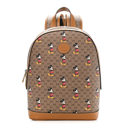 Gucci X DISNEY Mini Vintage GG Supreme Monogram Mickey Mouse Small Dome Backpack Beige Vintage Sun Oil 1 of 11