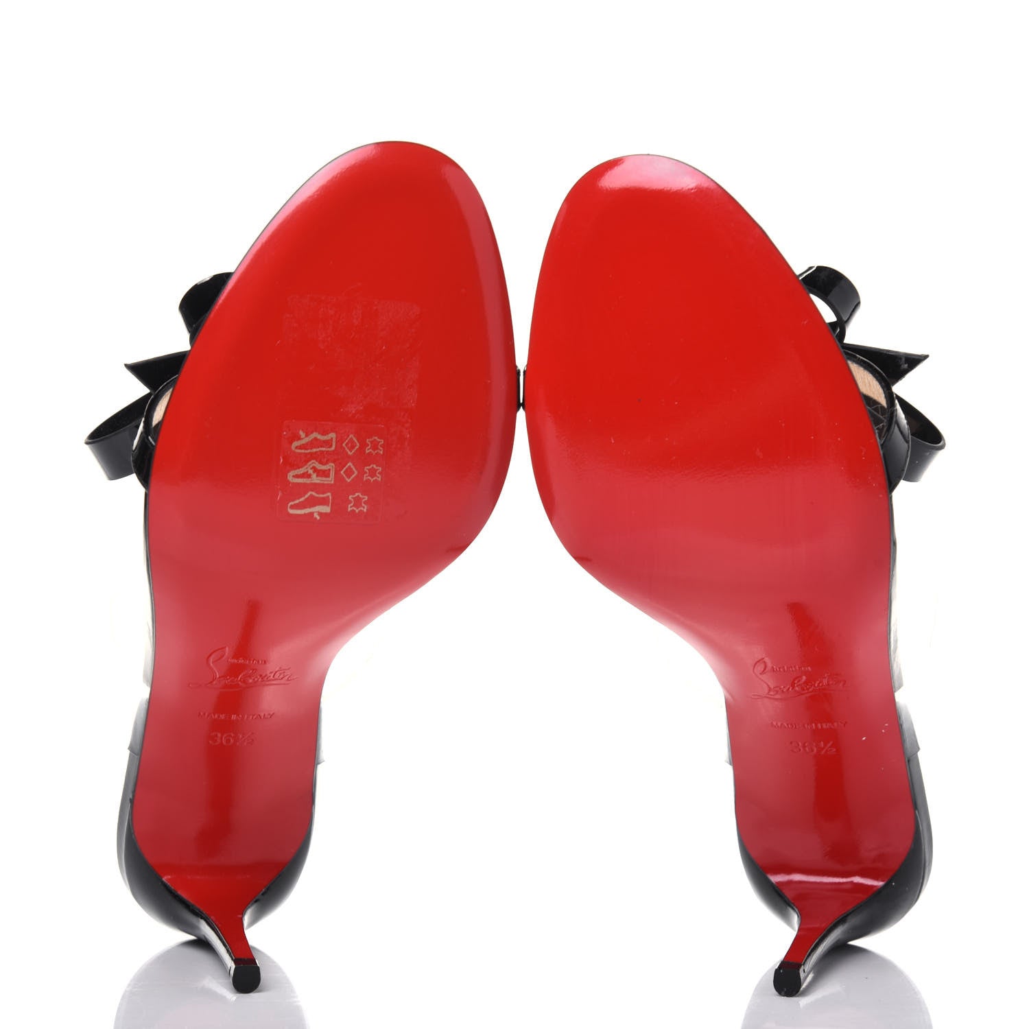 Christian Louboutin Patent PVC Just Nodo 85 Slide Sandals 36.5 Black 6 of 11