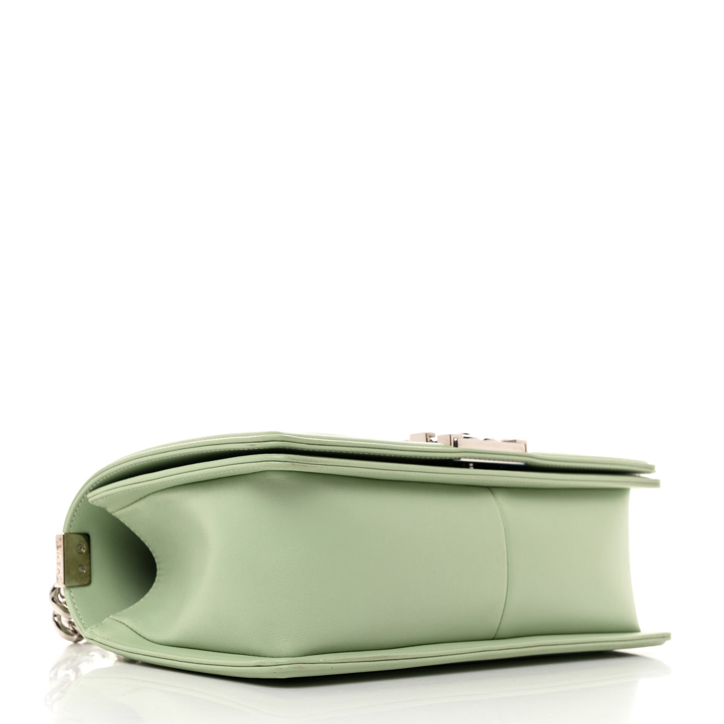 Calfskin Chevron Quilted Medium Boy Flap Green