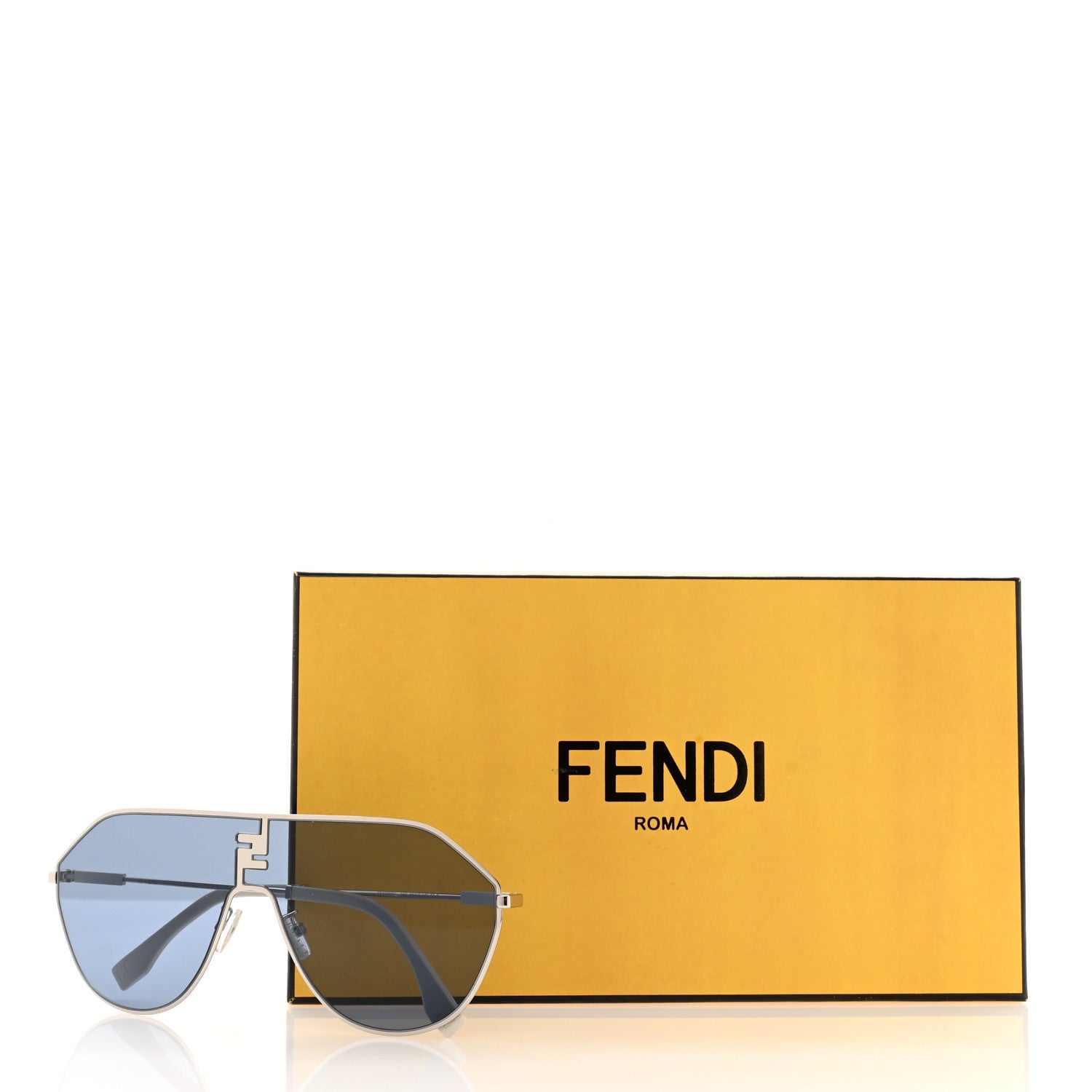 Fendi Metal FF Match Geometric Sunglasses FE40080U Silver Blue 7 of 7
