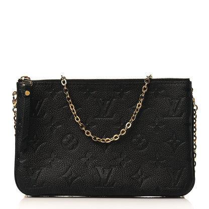 Louis Vuitton Empreinte Double Zip Pochette Black 1 of 10