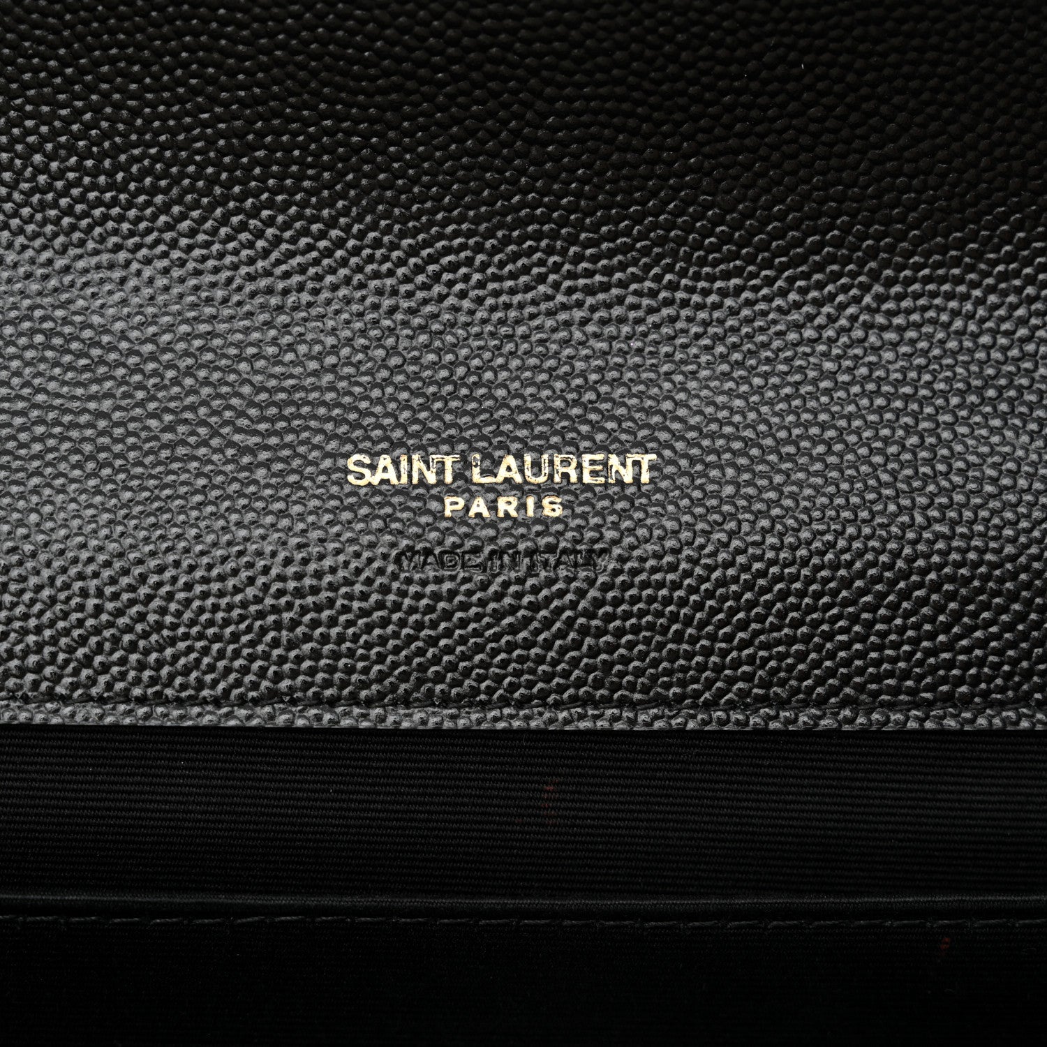 Saint Laurent Grain De Poudre Textured Mixed Matelasse Triquilt Monogram Clutch Black 7 of 14