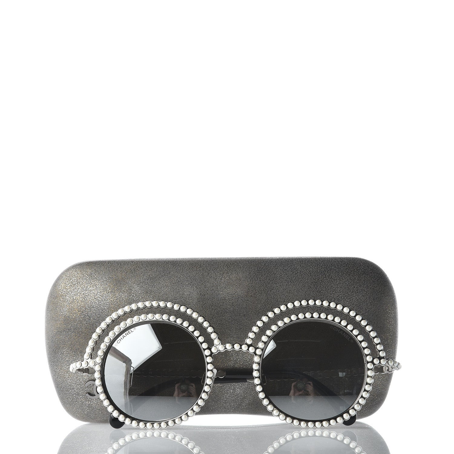 Chanel Pearl Round Sunglasses 71139 Silver 8 of 8