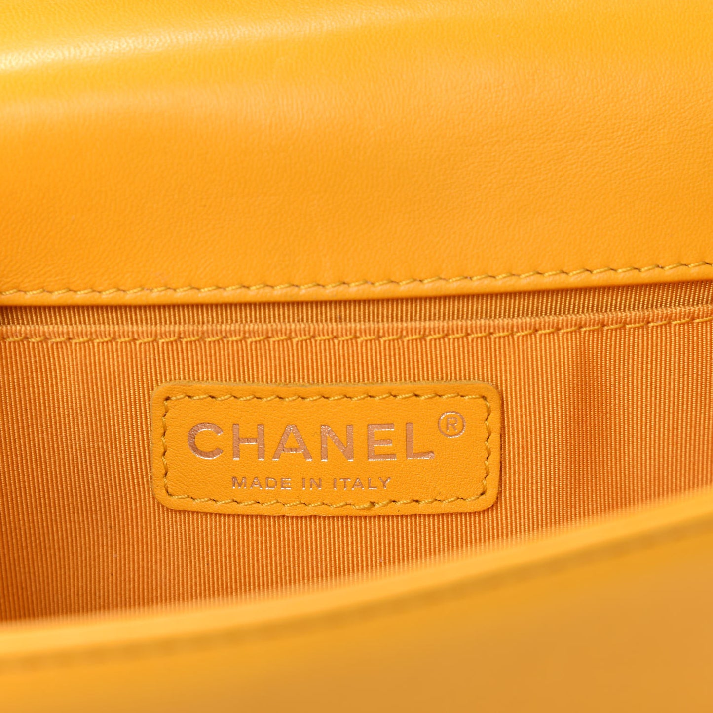 Lambskin Quilted Small Boy Flap Yellow