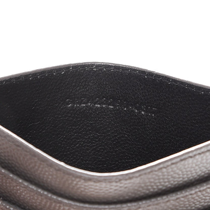 Saint Laurent Grain De Poudre Matelasse Chevron Monogram Credit Card Case Earth 7 of 9