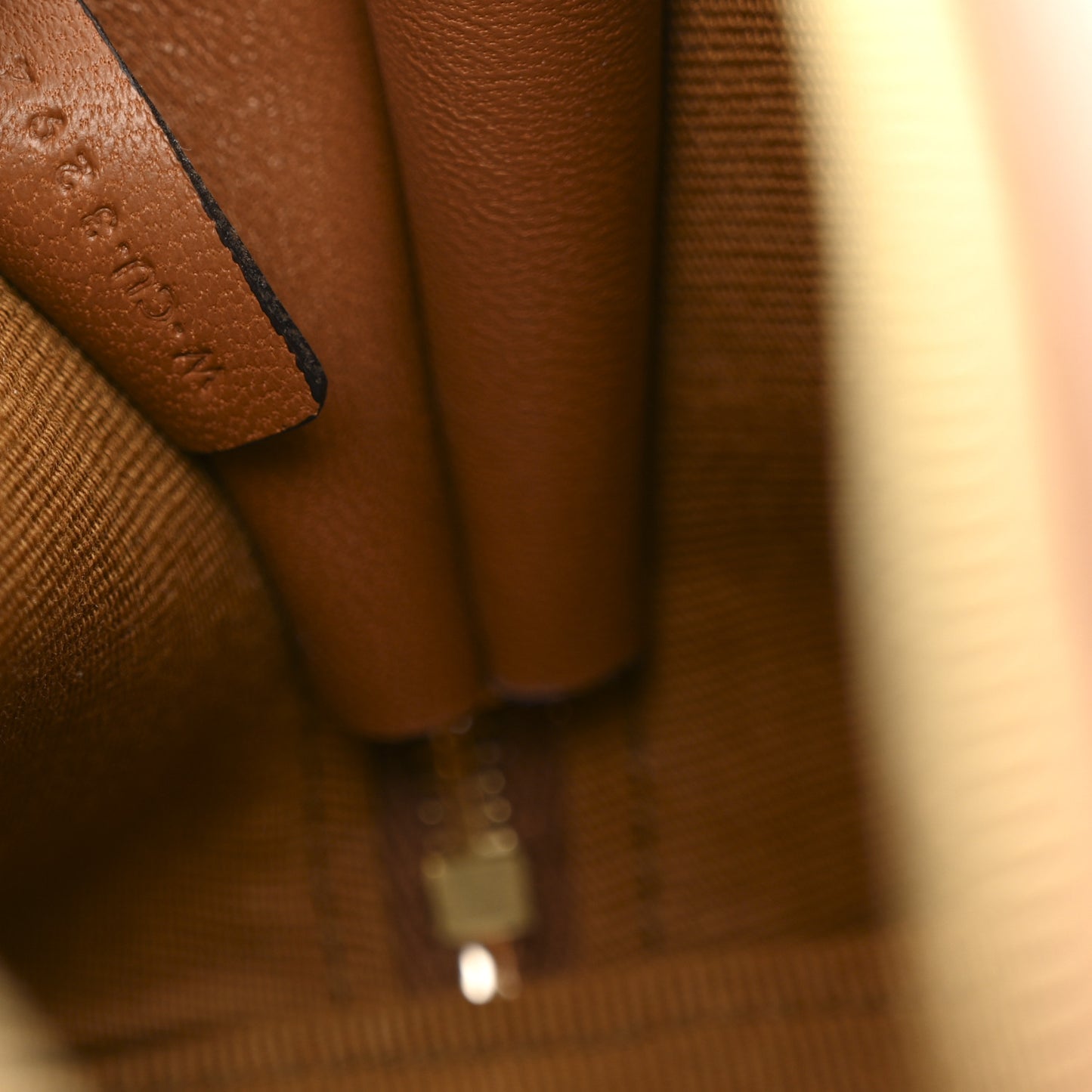 Triomphe Canvas Lambskin Clutch On Chain Tan