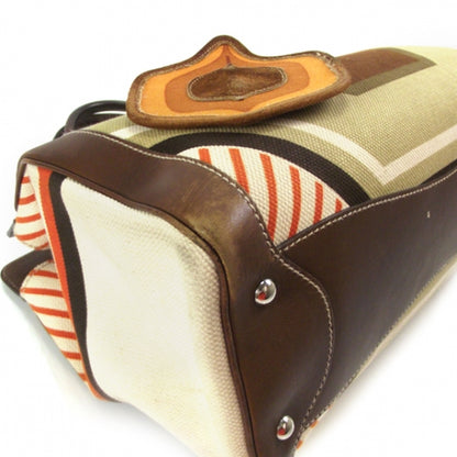 Miu Miu Canvas Geometric Pin Satchel 5 of 10