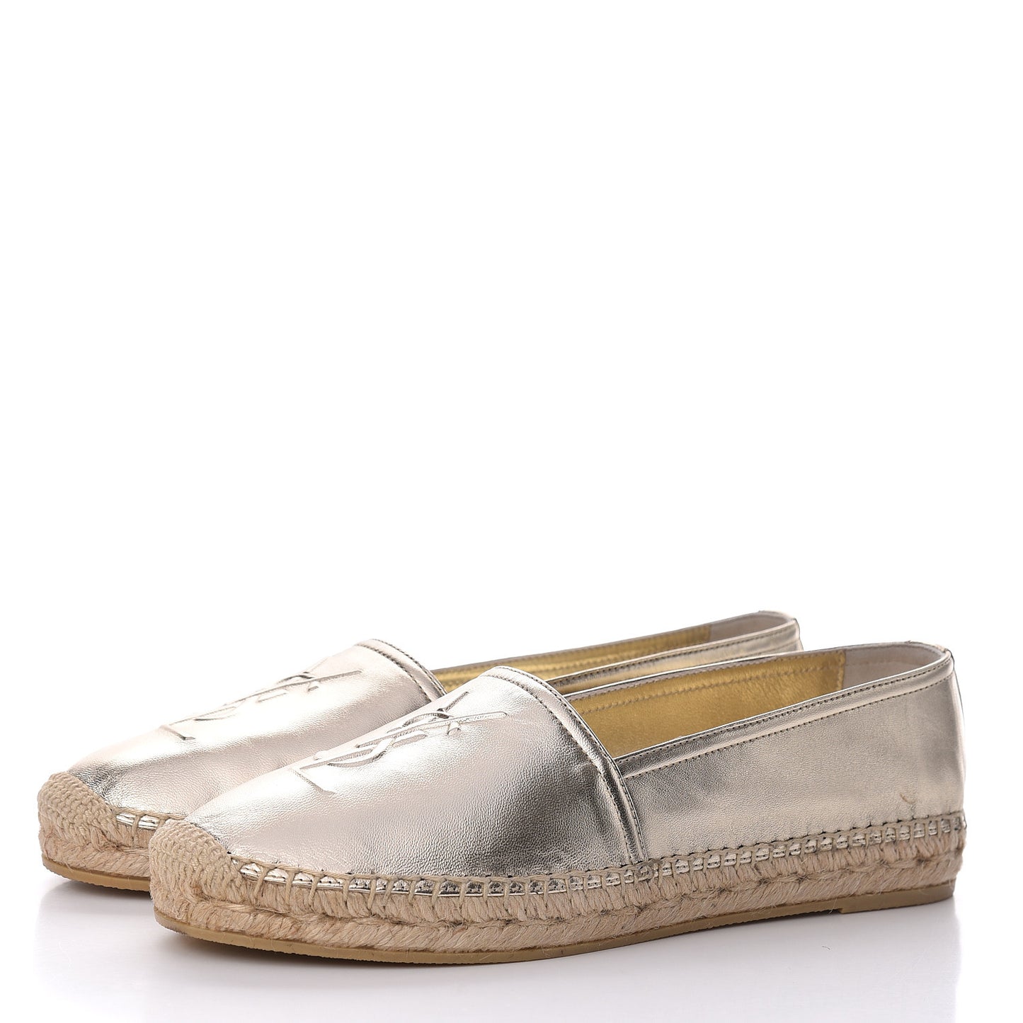 Metallic Lambskin Monogram Espadrilles 38.5 Gold