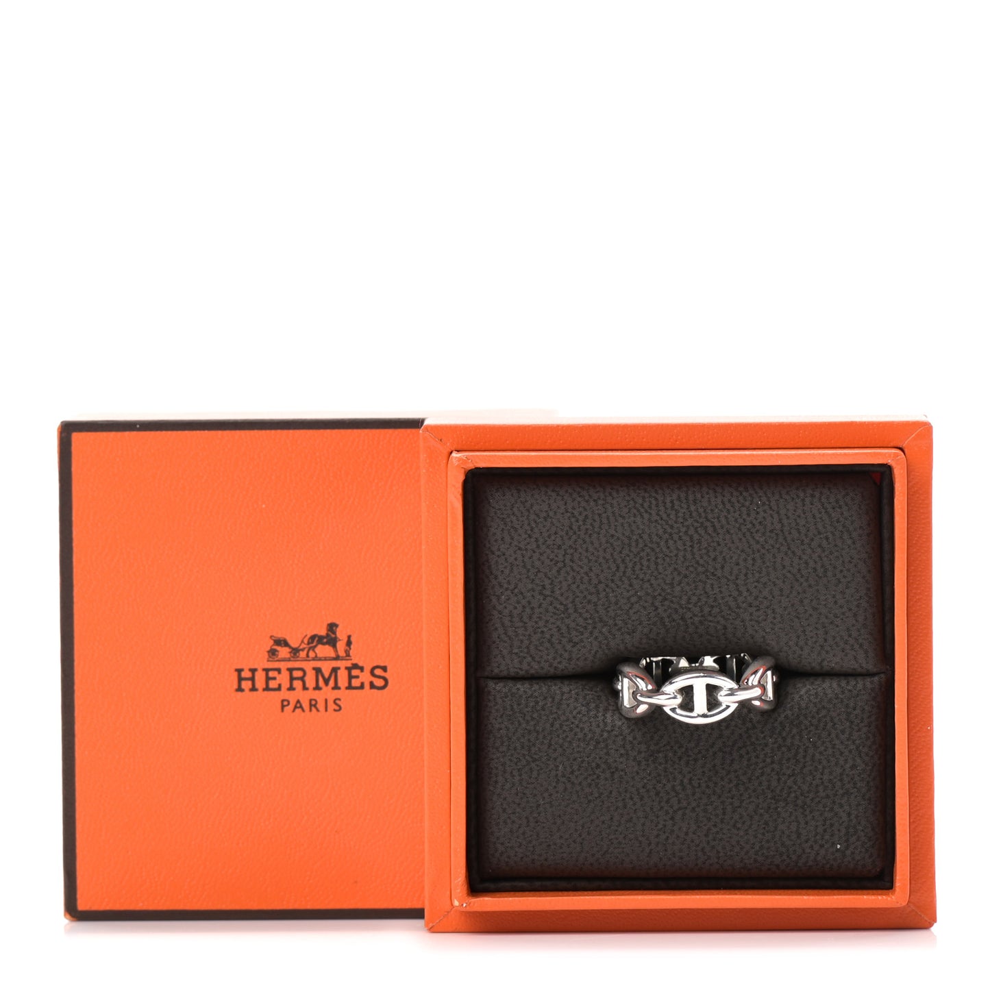 Sterling Silver PM Chaine d'Ancre Enchainee Band Ring 50 5.25
