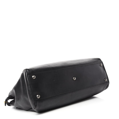 Fendi Vitello Suede Medium Peekaboo Iconic Satchel Black 4 of 12