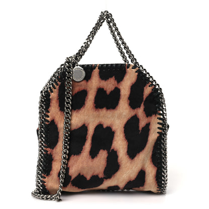 Stella McCartney Linen Leopard Print Tiny Falabella Tote Brown 1 of 10