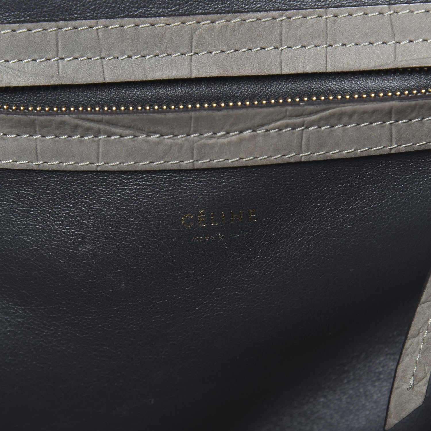 Celine Crocodile Embossed Nubuck Medium Phantom Luggage Grey 6 of 17