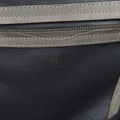 Celine Crocodile Embossed Nubuck Medium Phantom Luggage Grey 6 of 17