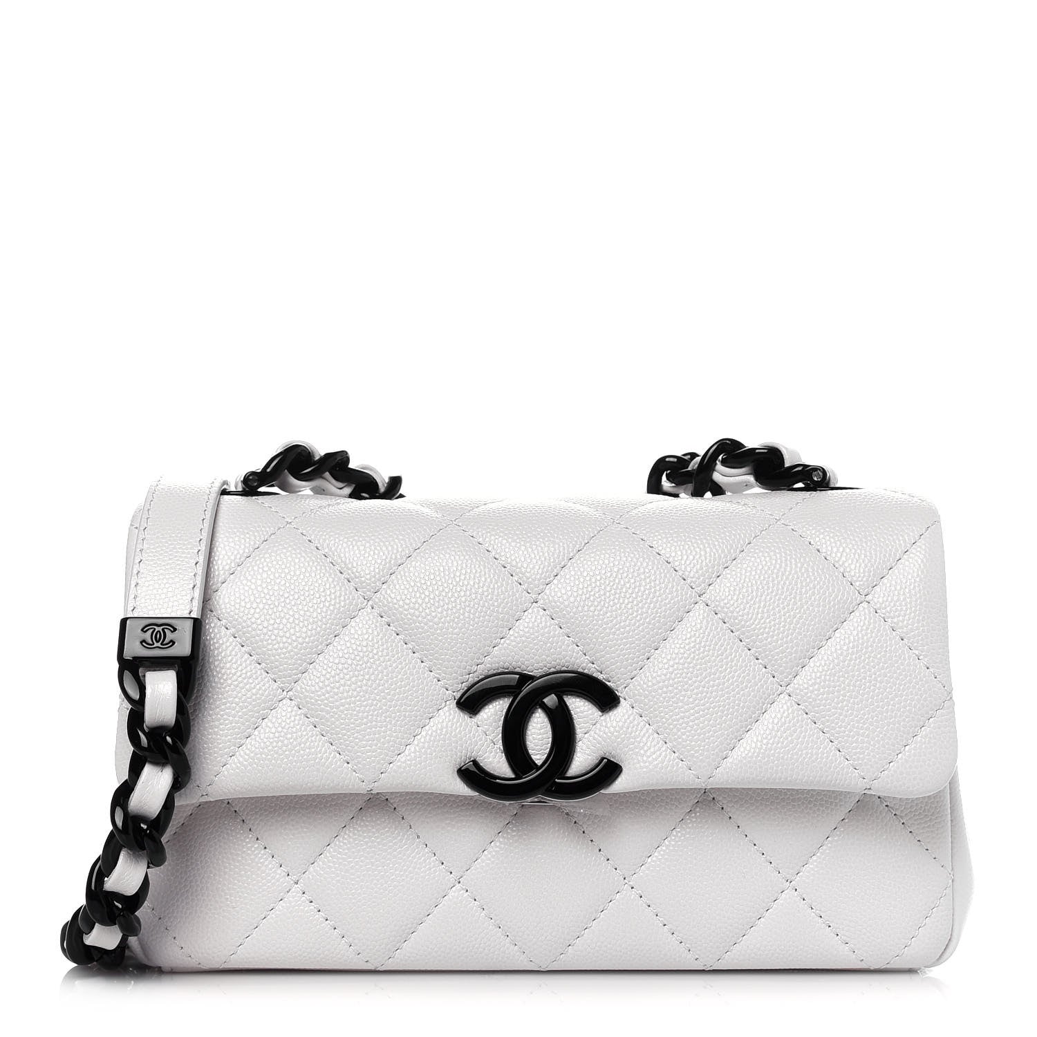 Chanel Caviar Quilted My Everything Small Flap White Black 1 of 14