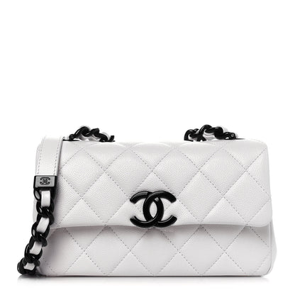 Chanel Caviar Quilted My Everything Small Flap White Black 1 of 14