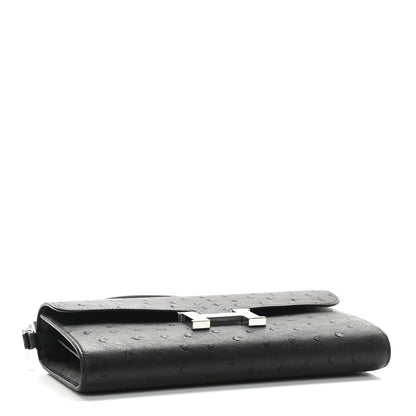 Hermes Ostrich Constance Long Wallet To Go Black 4 of 11