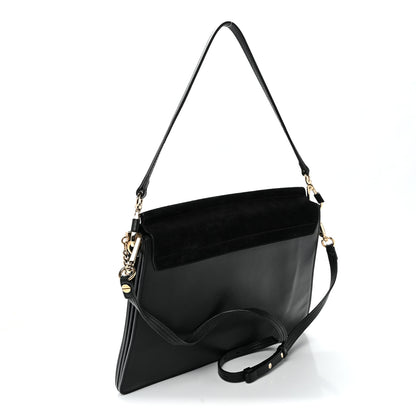 Chloe Suede Calfskin Medium Faye Shoulder Bag Black 2 of 9