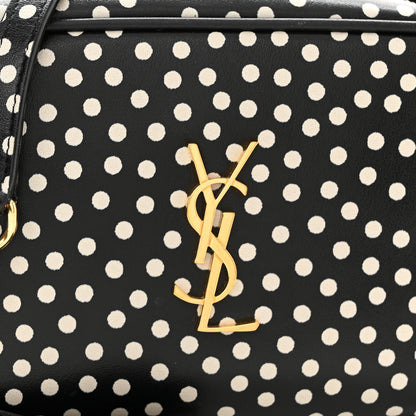 Saint Laurent Calfskin Printed Polka Dot Mini Lou Camera Bag Black Crema Soft 8 of 11
