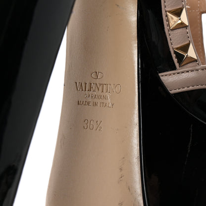 Valentino Garavani Patent Rockstud Cage 55/155mm Platform Pumps 36.5 Black 7 of 8