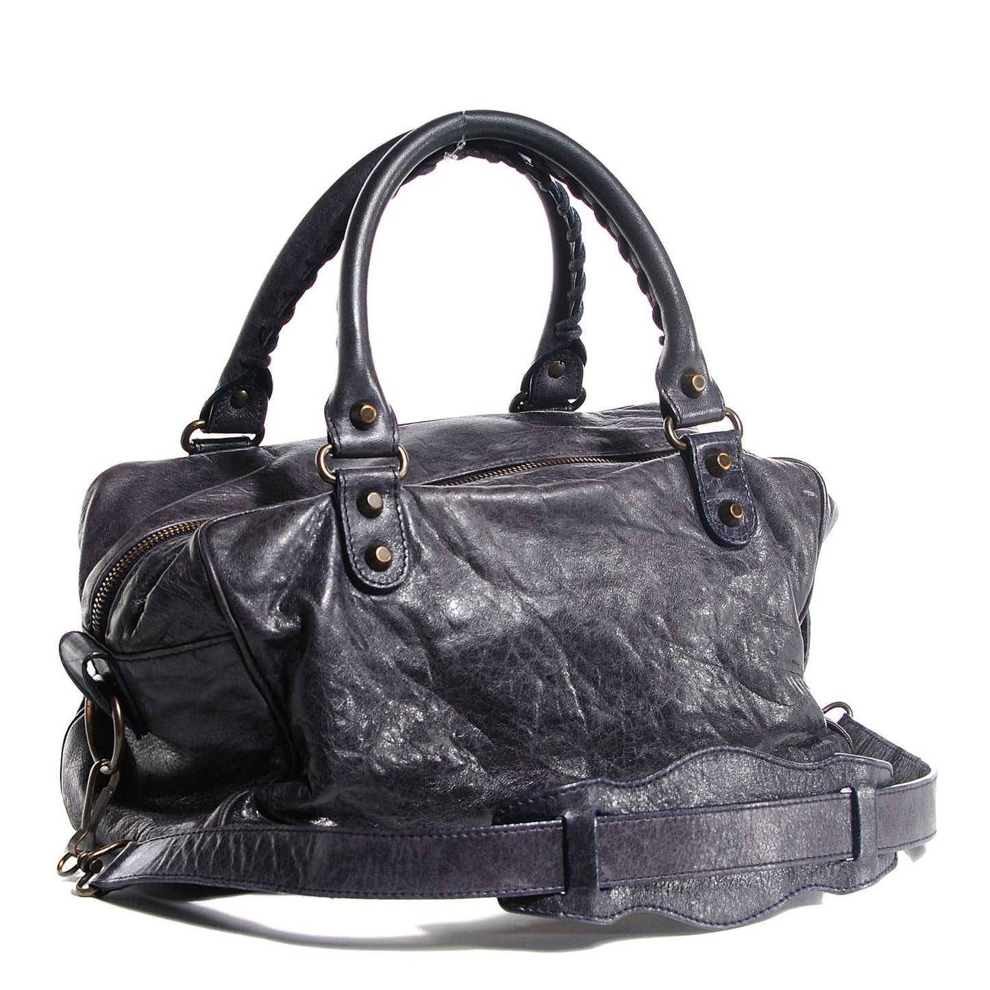 Chevre Classic Hardware Box Bag Ink