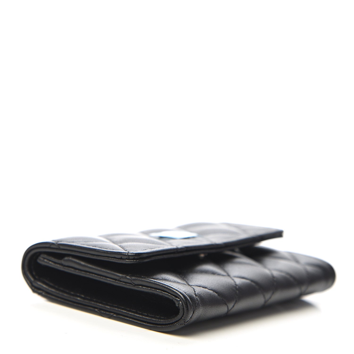 Chanel Lambskin Quilted Flap Card Holder Black 3 of 9