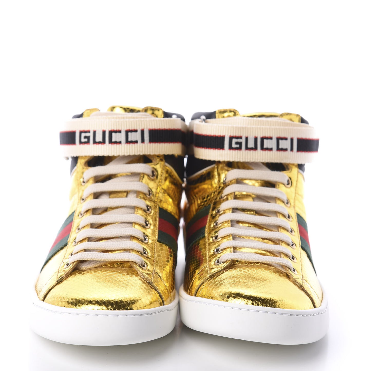 Metallic Ayers Web Womens New Ace Stripe High Top Sneakers 41.5 Oro