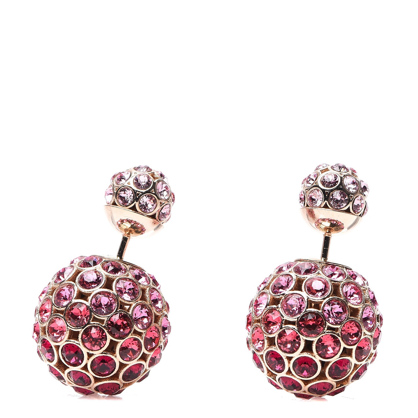 Crystal Mise En Dior Tribal Earrings Pink Gold