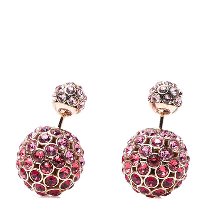Christian Dior Crystal Mise En Dior Tribal Earrings Pink Gold 1 of 3