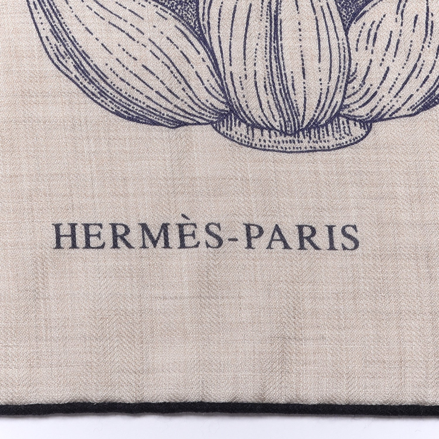 Hermes Cashmere Silk Index Palmarum Finesse Shawl 140 Naturel Bleu 2 of 5