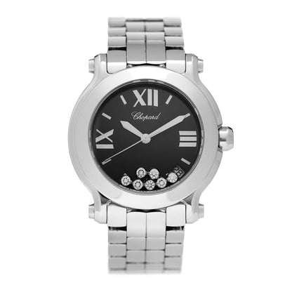 Chopard Stainless Steel 7 Diamond 36mm Happy Sport Quartz Watch Black 1 of 4