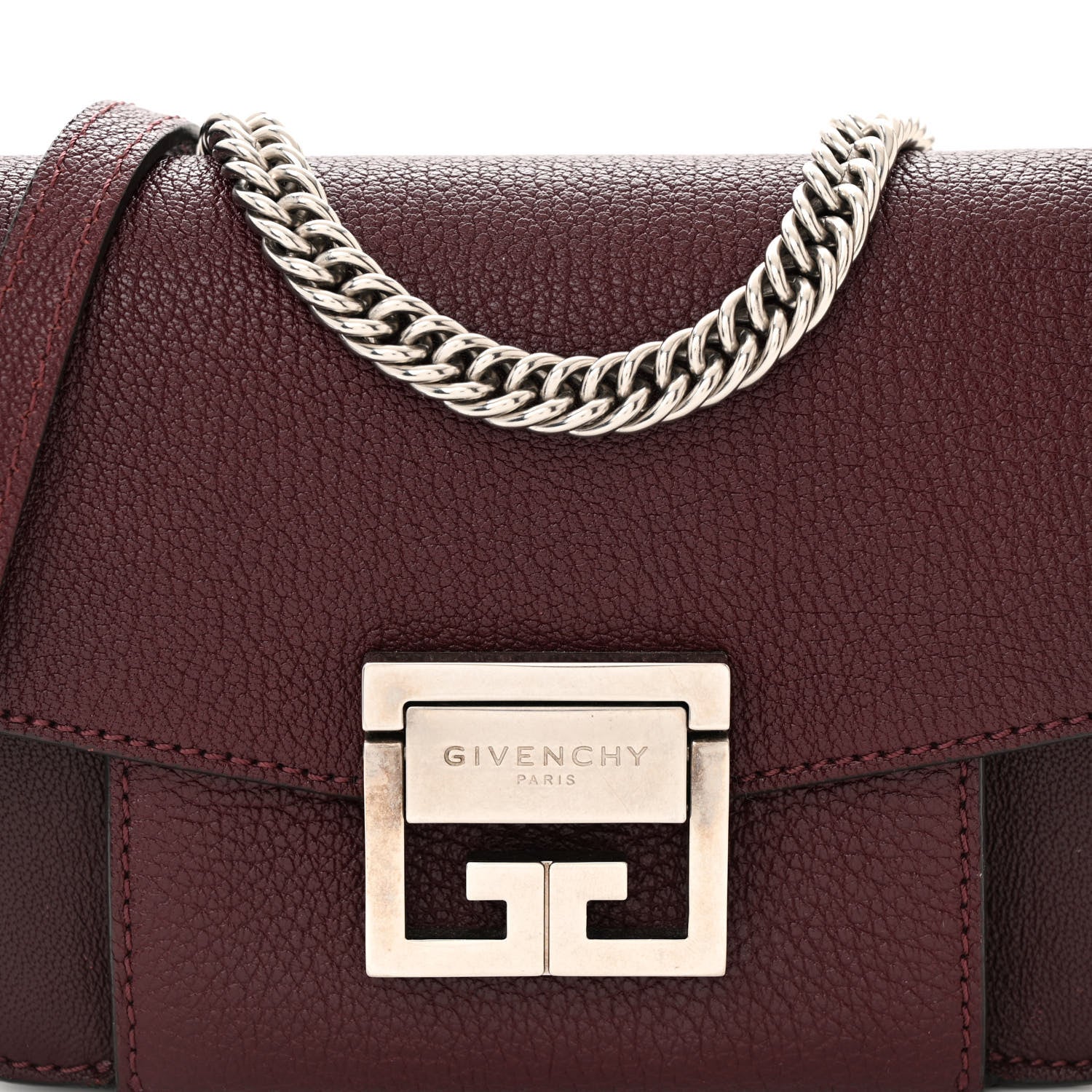 Givenchy Goatskin Mini GV3 Shoulder Bag Oxblood 7 of 9