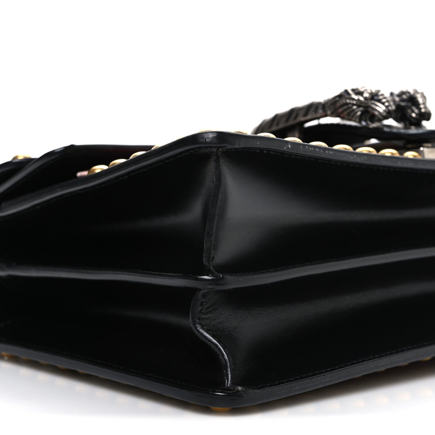 Calfskin Floral Embroidered Studded Small Dionysus Shoulder Bag Black