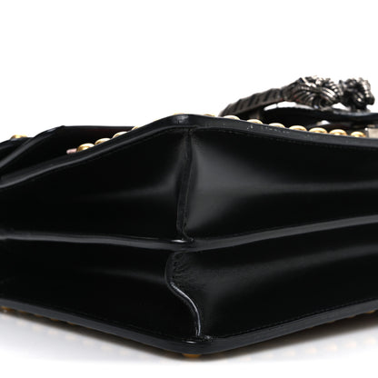 Gucci Calfskin Floral Embroidered Studded Small Dionysus Shoulder Bag Black 9 of 11