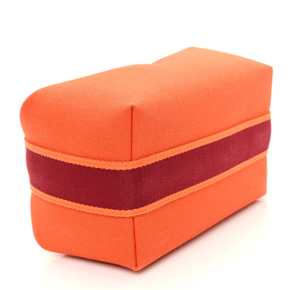 Hermes Canvas Small Bride-A-Brac Pouch Orange Burgundy 4 of 10