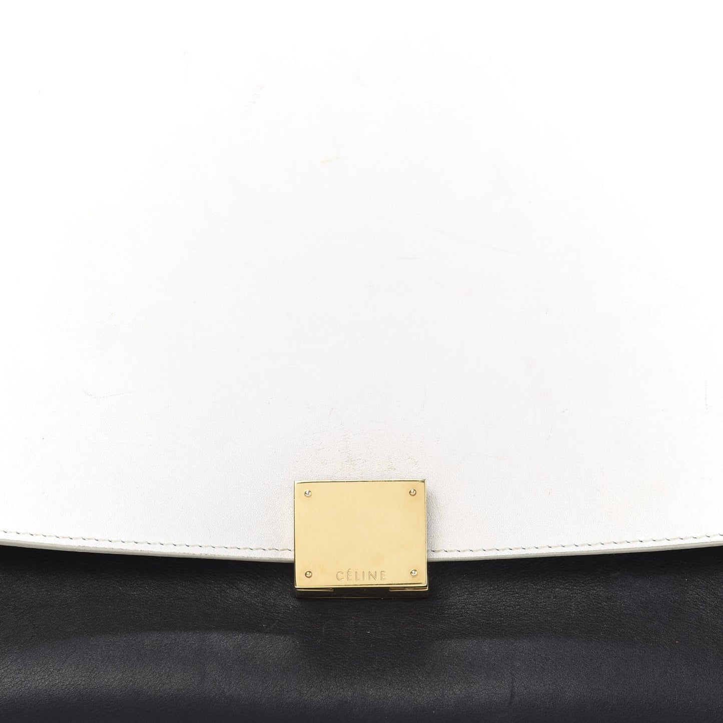 Smooth Calfskin Suede Medium Bi-Color Trapeze Black